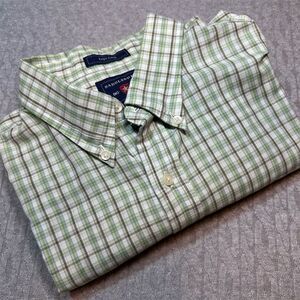 Saddlebred Men's Big & Tall Green Plaid Long Sleeve Shirt XLT